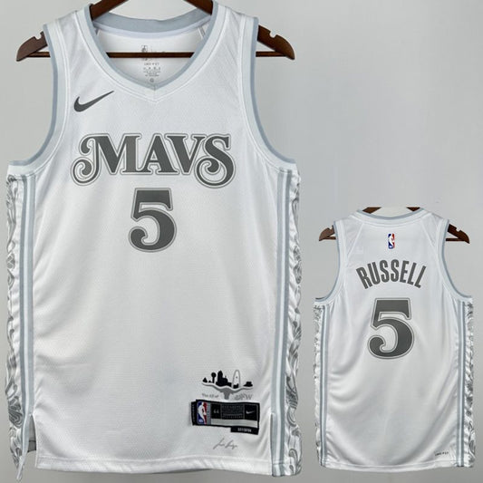 Camiseta NBA Dallas Mavericks – RUSSELL #5 – City Edition · blanca · 2025/26 - vista 1
