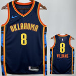 Camiseta NBA Oklahoma City Thunder – WILLIANS #8 – City Edition · azul zafiro · 2025/26 - vista 1