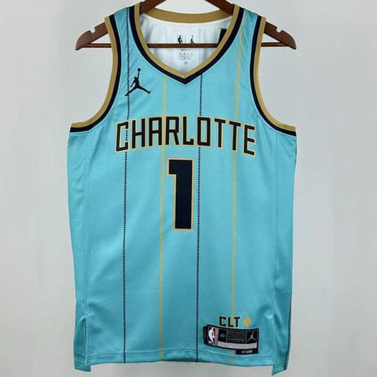 Camiseta NBA Charlotte Hornets – BALL #1 – City Edition · azul · 2025/26 - vista 1