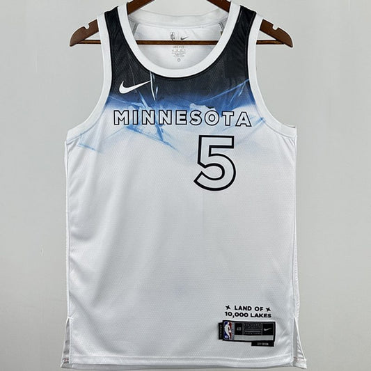 Camiseta NBA Minnesota Timberwolves – EDWARDS #5 – City Edition · blanca · 2025 - vista 1