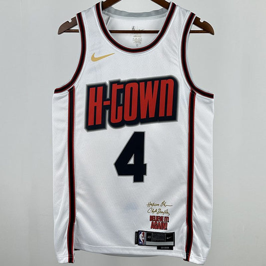 Camiseta NBA Houston Rockets – GREEN #4 – City Edition · blanca · 2025 - vista 1