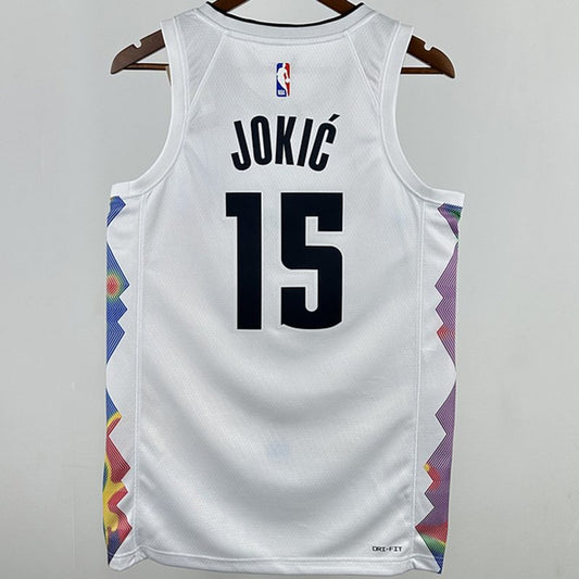 Camiseta NBA Denver Nuggets – JOKIC #15 – City Edition · blanca · 2025 - vista 2
