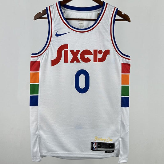 Camiseta NBA Philadelphia 76ers – MAXEY #0 – City Edition · blanca · 2025 - vista 1