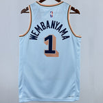 Camiseta NBA San Antonio Spurs – WEMBANYAMA #1 – City Edition · azul claro · 2025 - vista 2