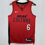 Camiseta NBA Miami Heat – JAMES #6 – City Edition · roja · 2025 - vista 1