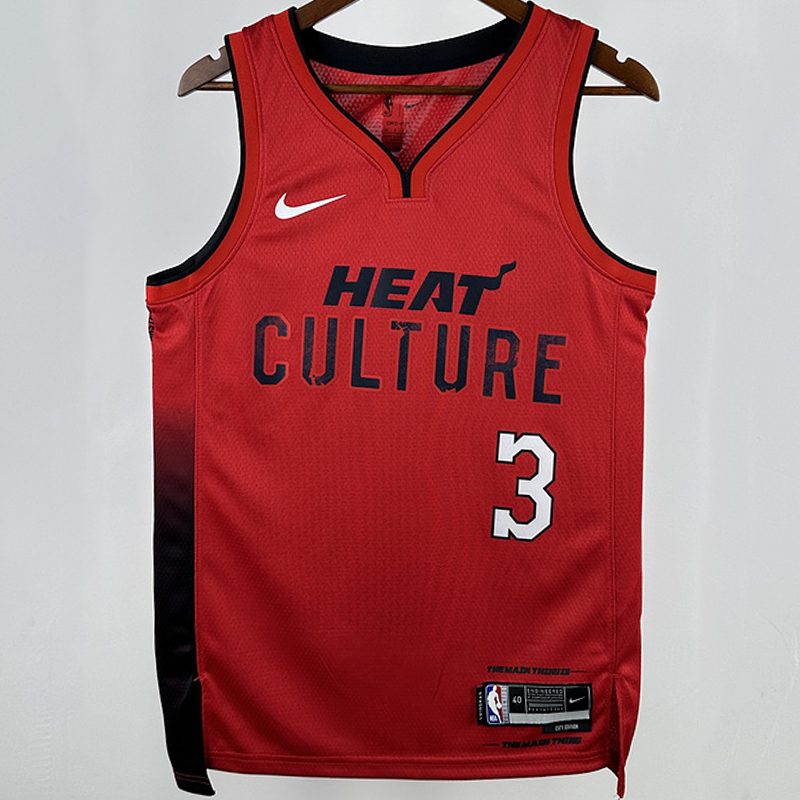 Camiseta NBA Miami Heat – WADE #3 – City Edition · roja · 2025 - vista 1