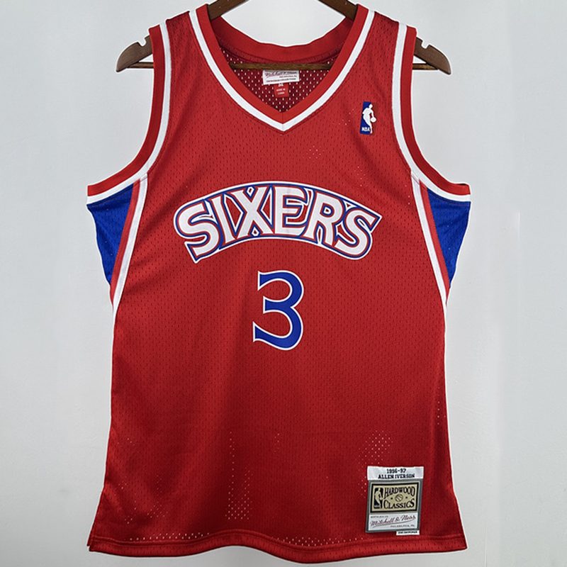 Camiseta NBA retro Philadelphia 76ers – IVERSON #3 – Retro · roja · 1996/97 - vista 1