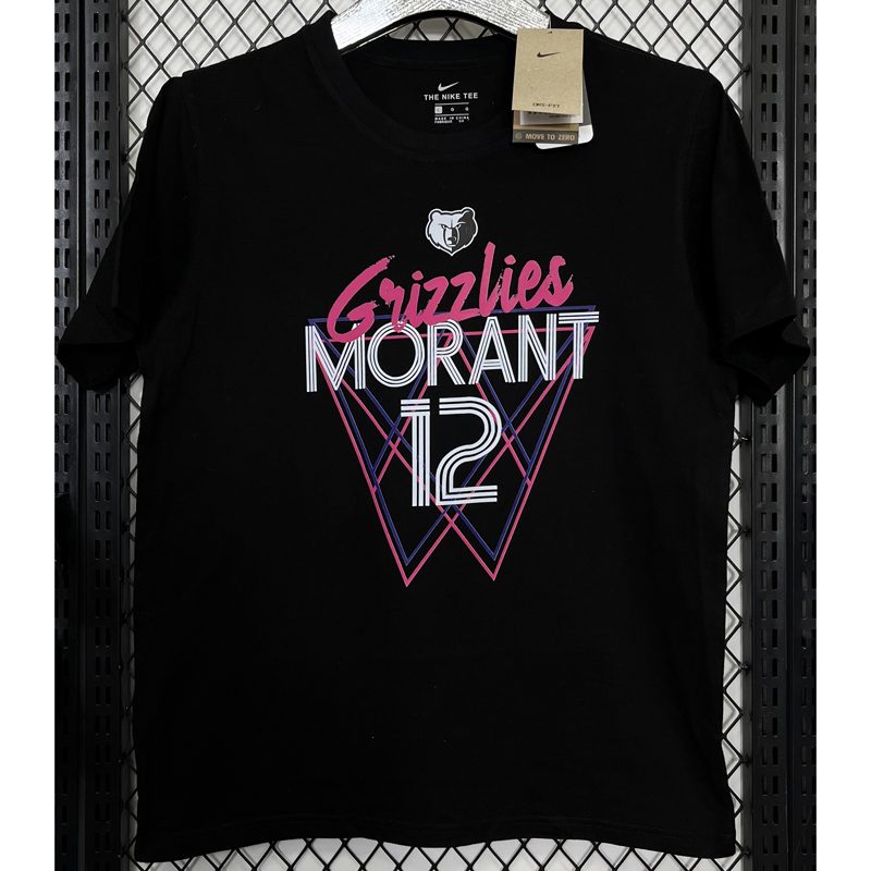 Camiseta casual NBA Memphis Grizzlies – MORANT #12 – negra · 2025 - vista 1