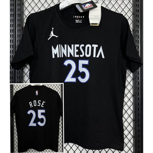 Camiseta casual NBA Ropa NBA – ROSE #25 – negra · 2025 - vista 1