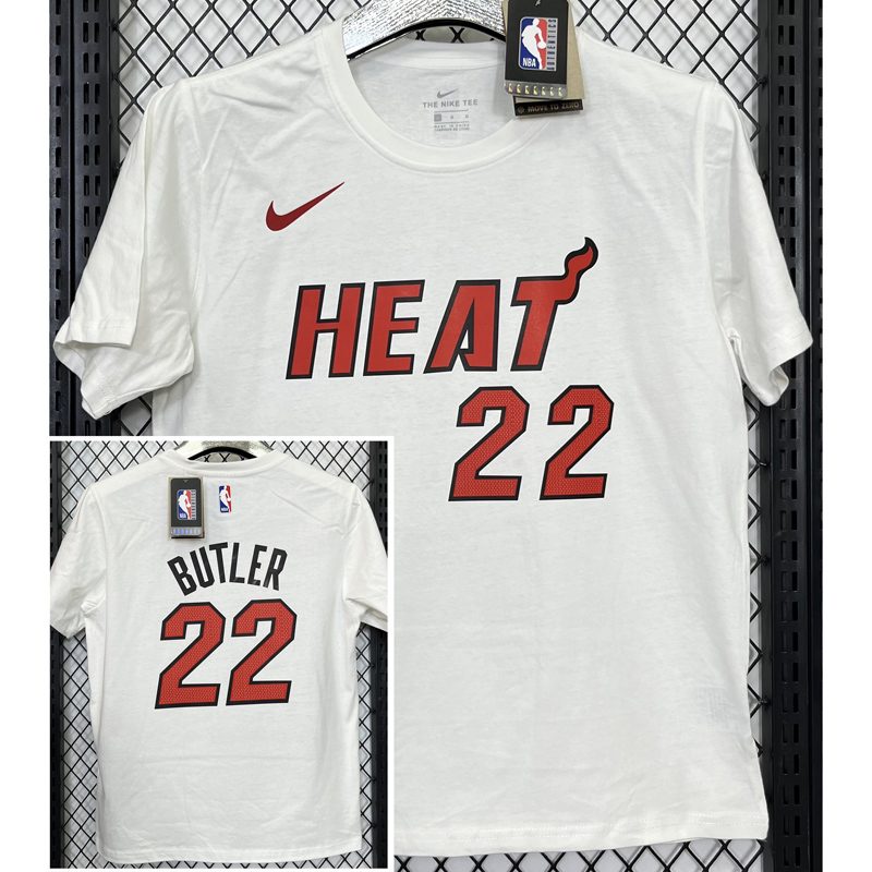 Camiseta casual NBA Miami Heat – BUTLER #22 – blanca · 2025 - vista 1