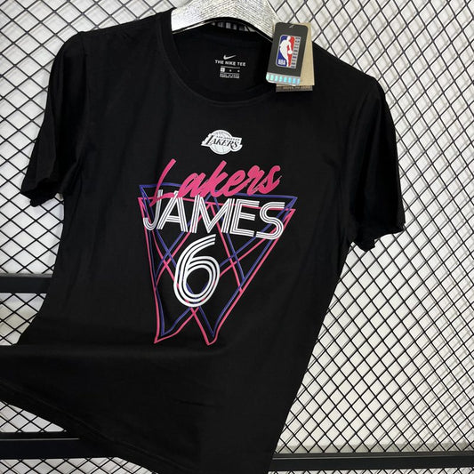 Camiseta casual NBA Los Angeles Lakers – JAMES #6 – negra · 2025 - vista 2