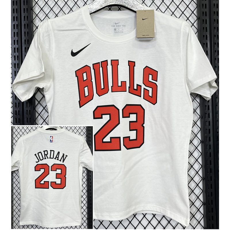 Camiseta casual NBA Chicago Bulls – JORDAN #23 – blanca · 2025 - vista 1