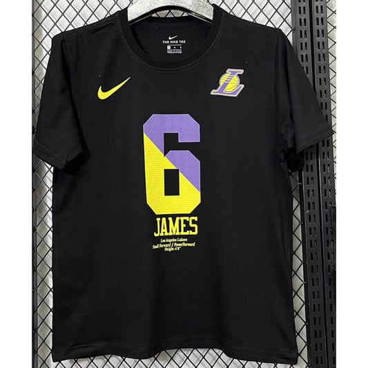 Camiseta casual NBA Los Angeles Lakers – JAMES #6 – negra · 2025 - vista 1