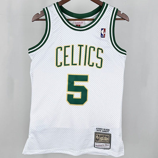 Camiseta NBA retro Boston Celtics – GARNETT #5 – Retro · blanca · 2008 - vista 1