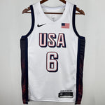 Camiseta NBA Selecciones y Juegos Olímpicos – JAMES #6 – blanca · 2024 - vista 1