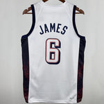Camiseta NBA Selecciones y Juegos Olímpicos – JAMES #6 – blanca · 2024 - vista 2