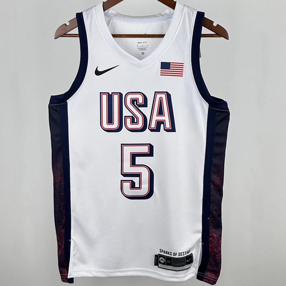 Camiseta NBA Selecciones y Juegos Olímpicos – EDWARDS #5 – blanca · 2025 - vista 1