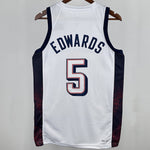 Camiseta NBA Selecciones y Juegos Olímpicos – EDWARDS #5 – blanca · 2025 - vista 2