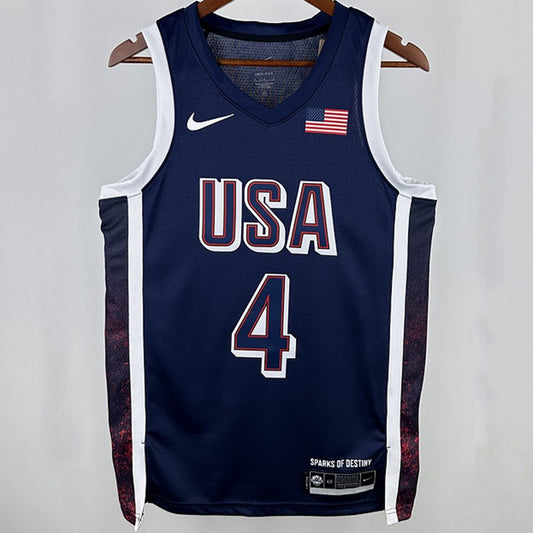 Camiseta NBA Selecciones y Juegos Olímpicos – CURRY #4 – azul zafiro · 2025 - vista 1