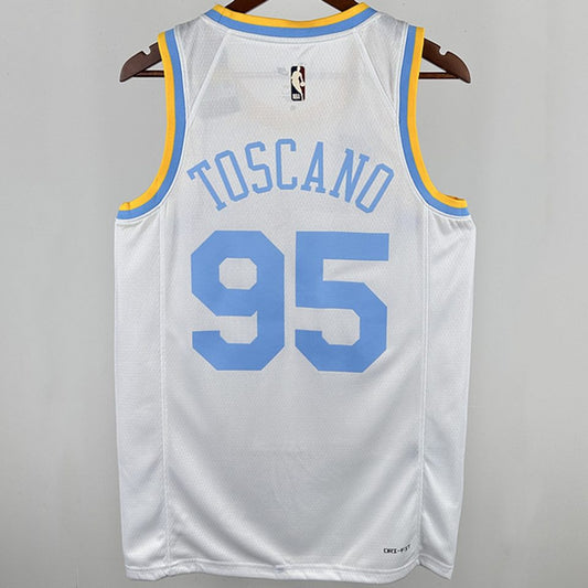 Camiseta NBA retro Los Angeles Lakers – TOSCANO #95 – Retro · blanca · 2025 - vista 2
