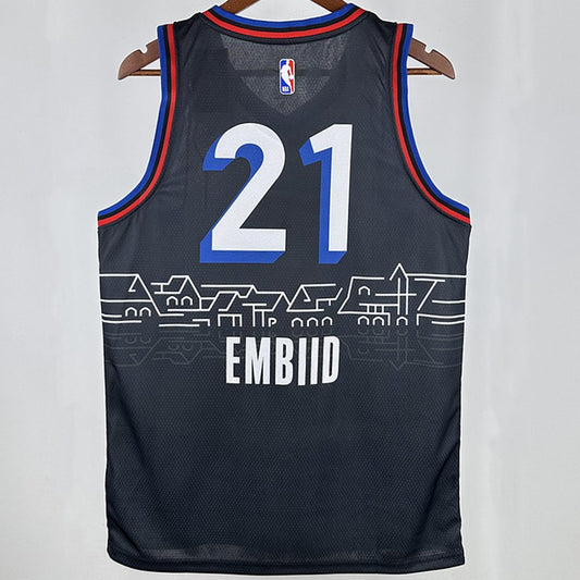 Camiseta NBA Philadelphia 76ers – EMBIID #21 – City Edition · azul zafiro · 2021 - vista 2