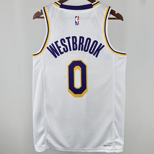 Camiseta NBA Los Angeles Lakers – WETBROOK #0 – blanca · 2025 - vista 2