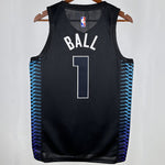 Camiseta NBA Charlotte Hornets – BALL #1 – City Edition · negra · 2018 - vista 2