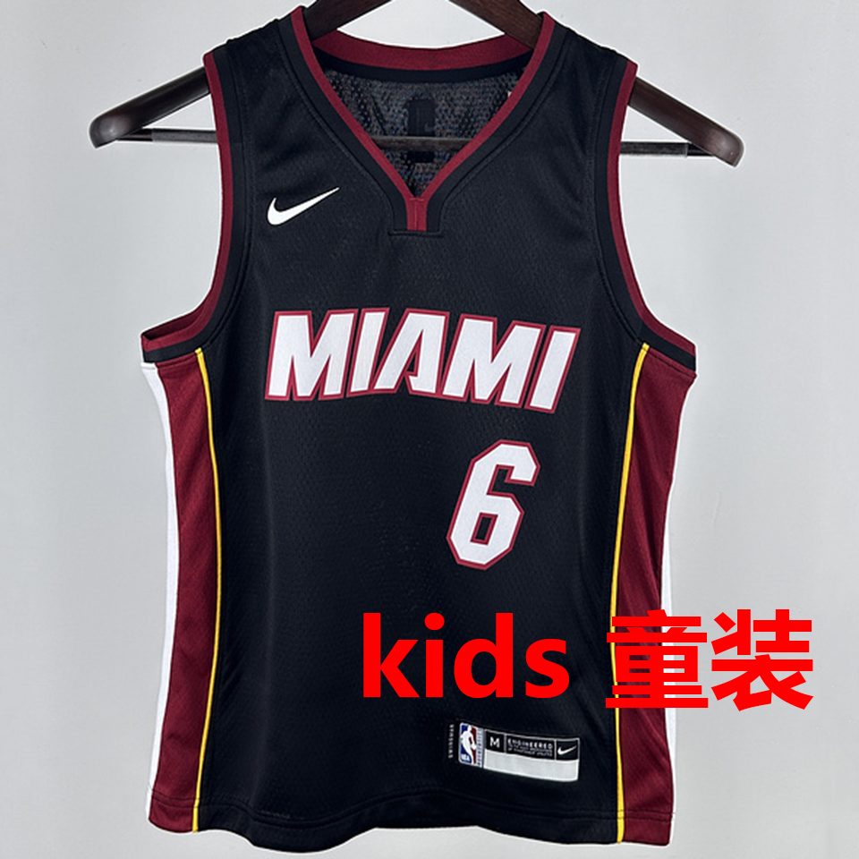 Camiseta NBA Miami Heat – JAMES #6 – negra · 2024/25 - vista 1