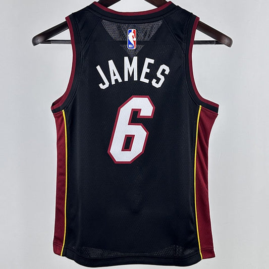 Camiseta NBA Miami Heat – JAMES #6 – negra · 2024/25 - vista 2