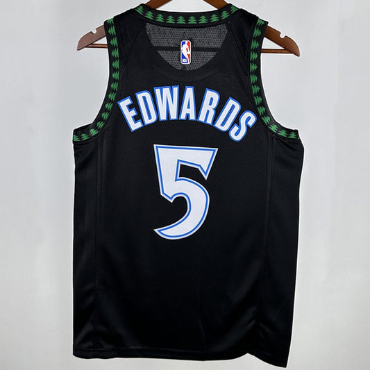 Camiseta NBA retro Minnesota Timberwolves – EDWARDS #5 – Retro · negra - vista 2