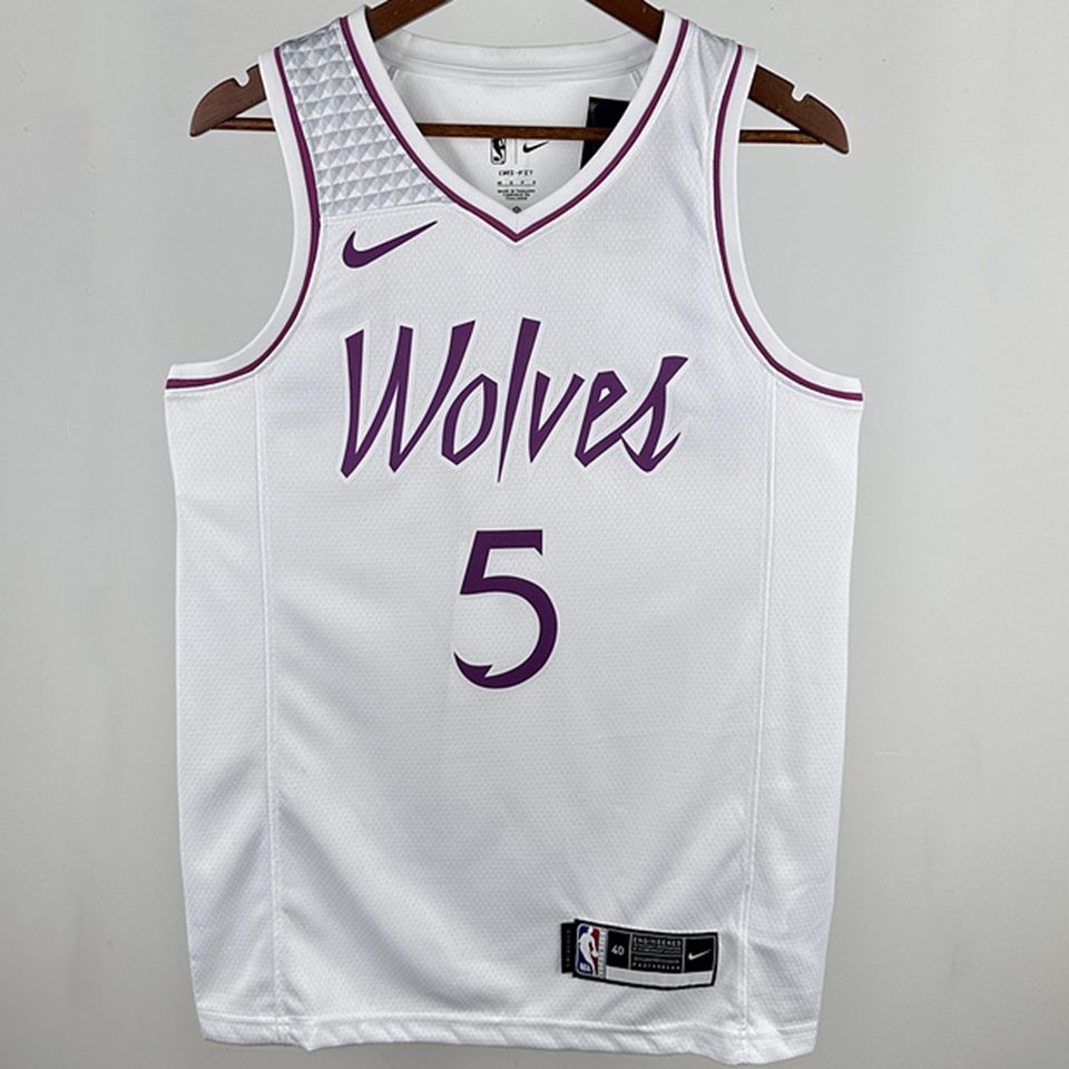 Camiseta NBA Minnesota Timberwolves – EDWARDS #5 – blanca - vista 1