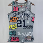 Camiseta NBA retro San Antonio Spurs – DUNCAN #21 – Retro · gris · 1998/99 - vista 1