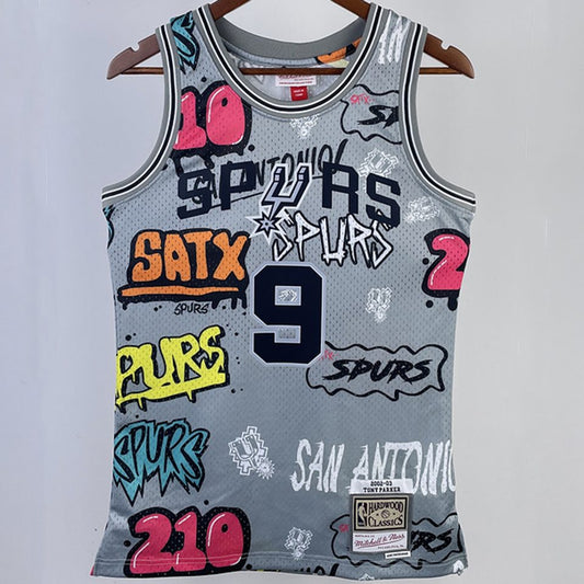 Camiseta NBA retro San Antonio Spurs – PARKER #33 – Retro · gris · 1902/03 - vista 1