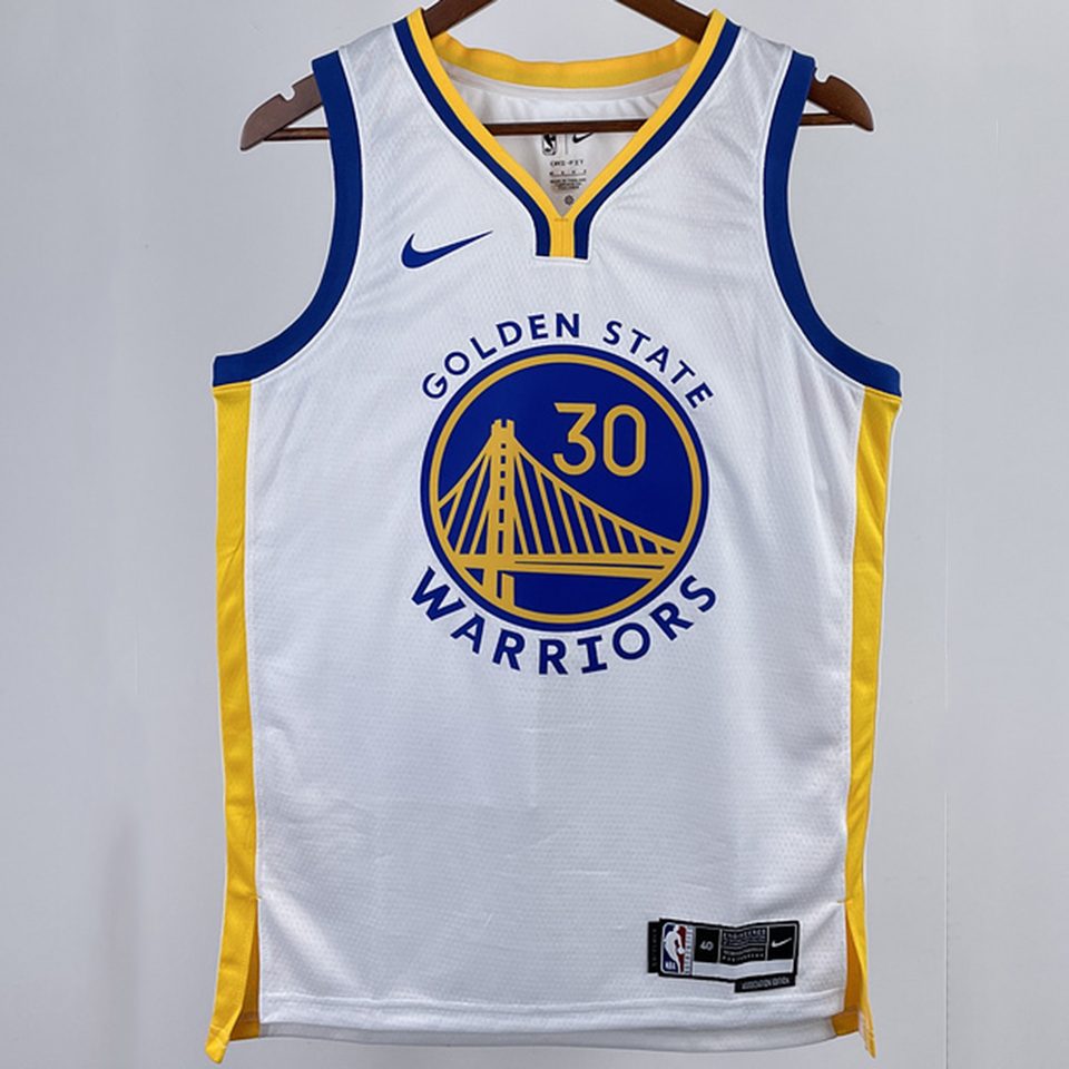 Camiseta NBA Golden State Warriors – CURRY #30 – blanca · 2023/24 - vista 1