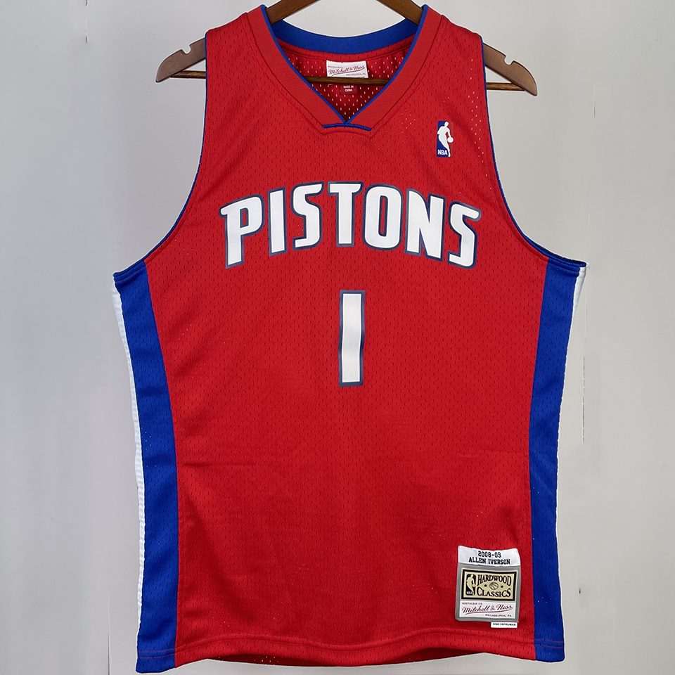 Camiseta NBA retro Detroit Pistons – IVERSON #1 – Retro · roja · 2008/09 - vista 1