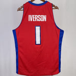 Camiseta NBA retro Detroit Pistons – IVERSON #1 – Retro · roja · 2008/09 - vista 2