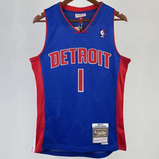Camiseta NBA retro Detroit Pistons – IVERSON #1 – Retro · azul · 2008/09 - vista 1