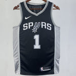 Camiseta NBA San Antonio Spurs – WEMBANYAMA #1 – negra · 2023/24 - vista 1