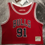 Camiseta NBA mujer Chicago Bulls – RODMAN #91 – Retro · roja - vista 1