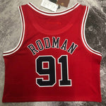 Camiseta NBA mujer Chicago Bulls – RODMAN #91 – Retro · roja - vista 2