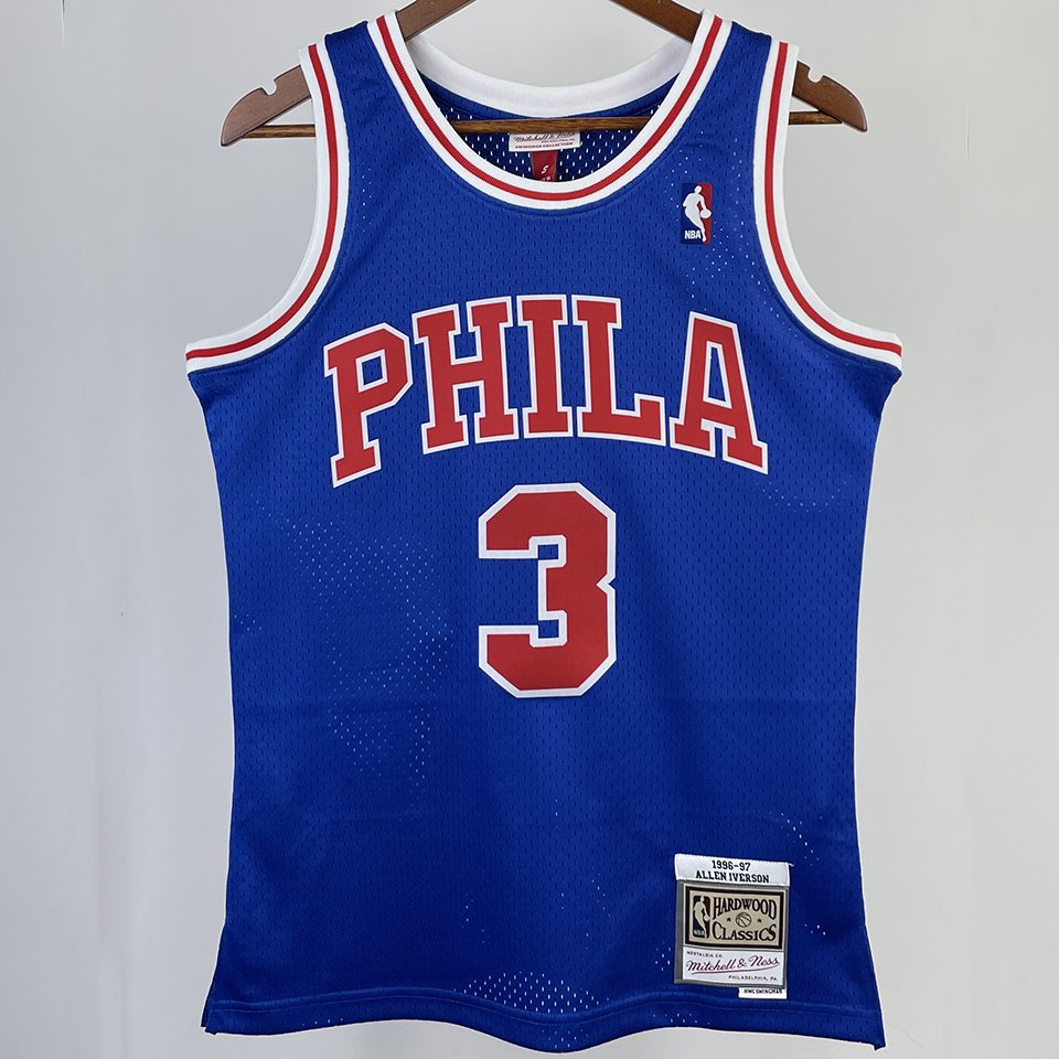 Camiseta NBA retro Philadelphia 76ers – IVERSON #3 – Retro · azul · 1996/97 - vista 1