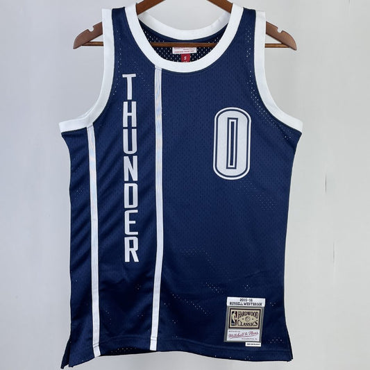 Camiseta NBA retro Oklahoma City Thunder – WESTBROOK #0 – Retro · azul oscuro · 2015/16 - vista 1