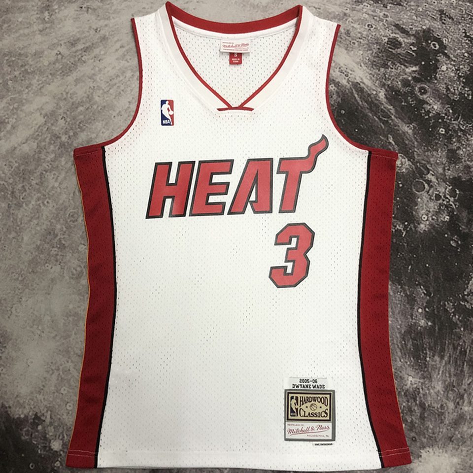 Camiseta NBA retro Miami Heat – WADE #3 – Retro · blanca · 2005/06 - vista 1