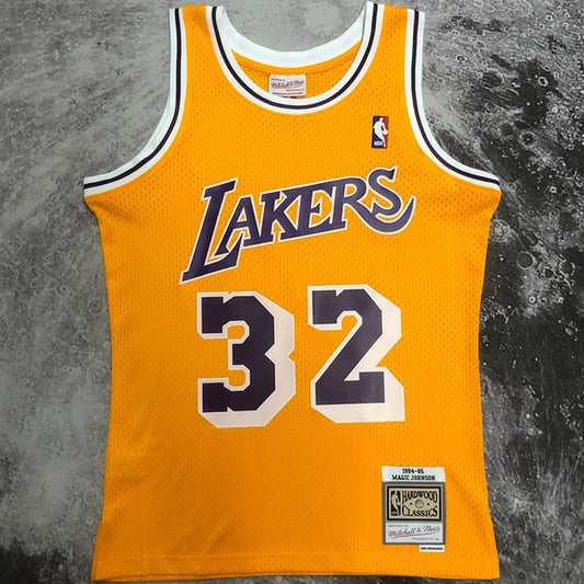 Camiseta NBA retro Los Angeles Lakers – JOHNSON #32 – Retro · amarilla · 1984/85 - vista 1