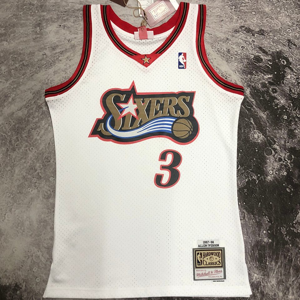 Camiseta NBA retro Philadelphia 76ers – IVERSON #3 – Retro · blanca · 1997/98 - vista 1