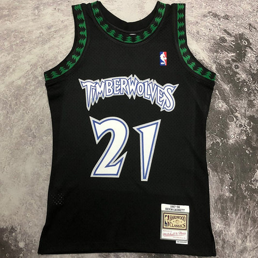 Camiseta NBA retro Minnesota Timberwolves – GARNETT #21 – Retro · negra · 1997/98 - vista 1