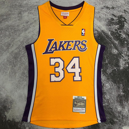 Camiseta NBA retro Los Angeles Lakers – ONEAL #34 – Retro · amarilla · 1999/00 - vista 1