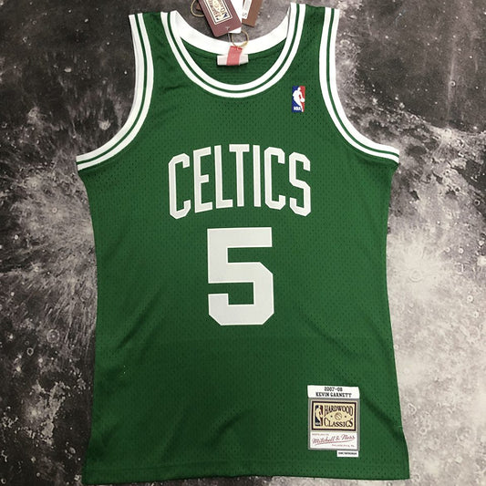 Camiseta NBA retro Boston Celtics – GARNETT #5 – Retro · verde · 2007/08 - vista 1