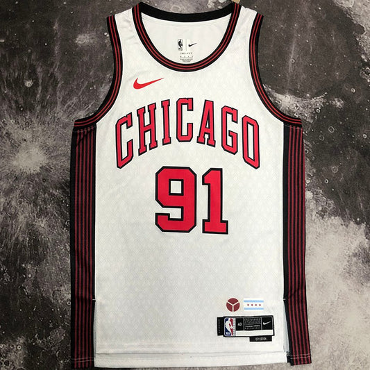 Camiseta NBA Chicago Bulls – RODMAN #91 – City Edition · blanca - vista 1