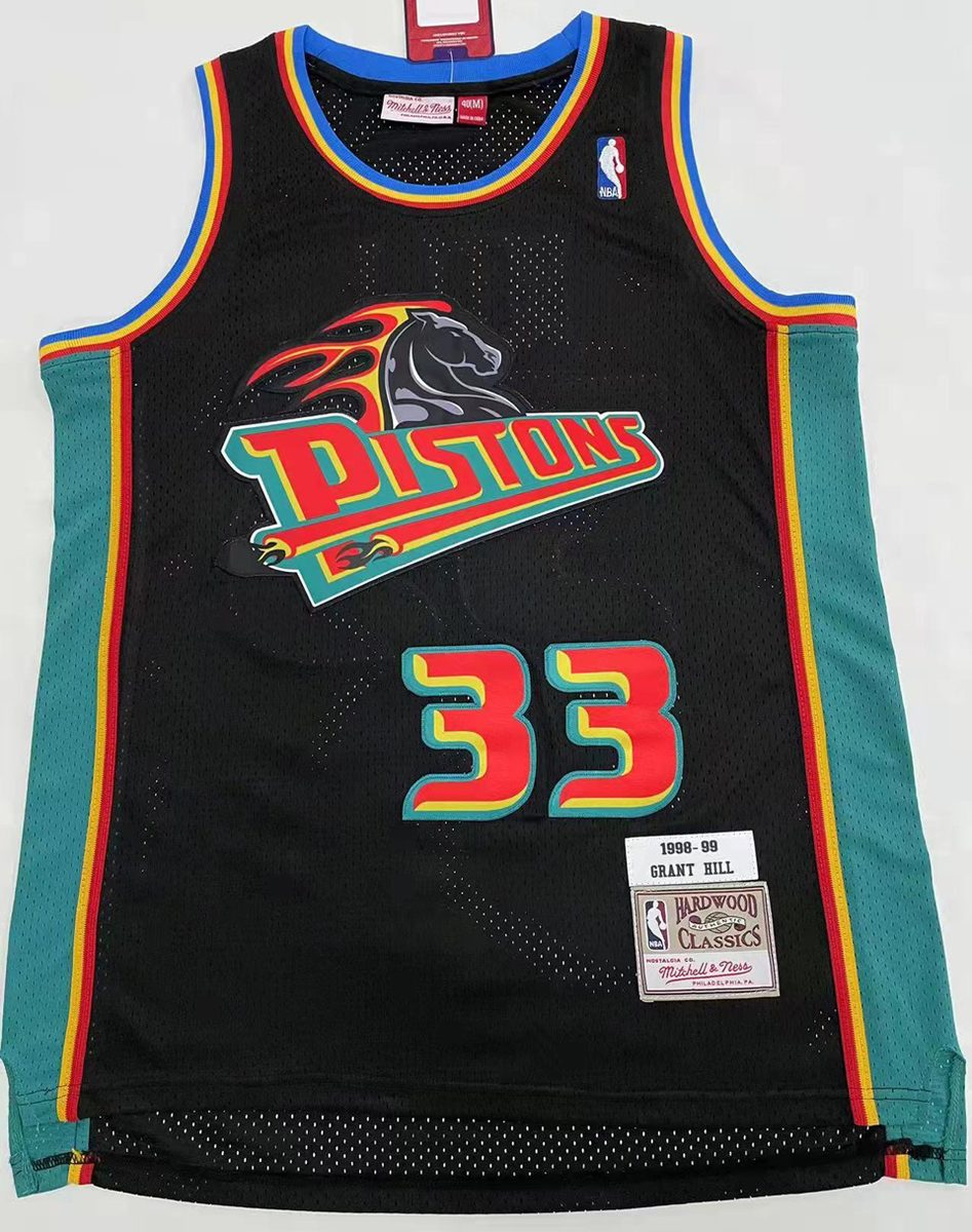 Camiseta NBA retro Detroit Pistons – HILL #33 – Retro · negra · 1998/99 - vista 1